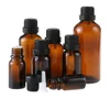 HeLun Screen Printing Amber Glass Essential Oil Bottles with Tamper Evident Cap