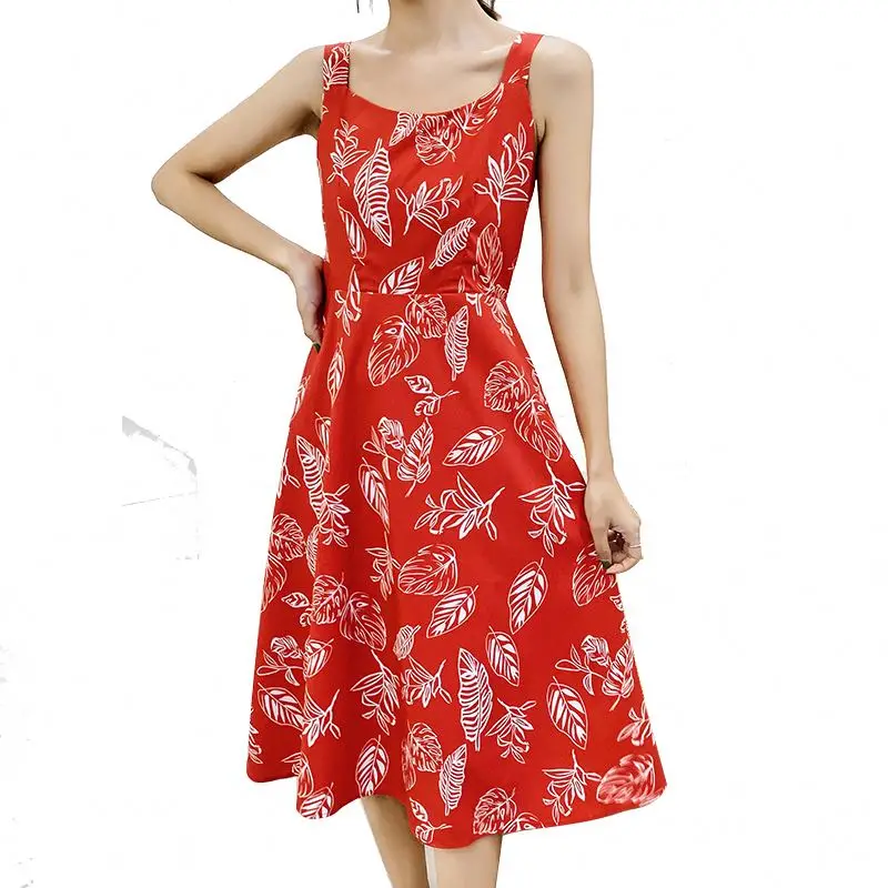 

Wholesale Sexy Long Sleeve Clothes Women Ladies Elegant Chiffon Printed Midi Dress, Shown