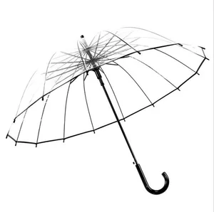 Image of EVA Environmental 16 Ribs Semiautomatic Transparent Straight Umbrella