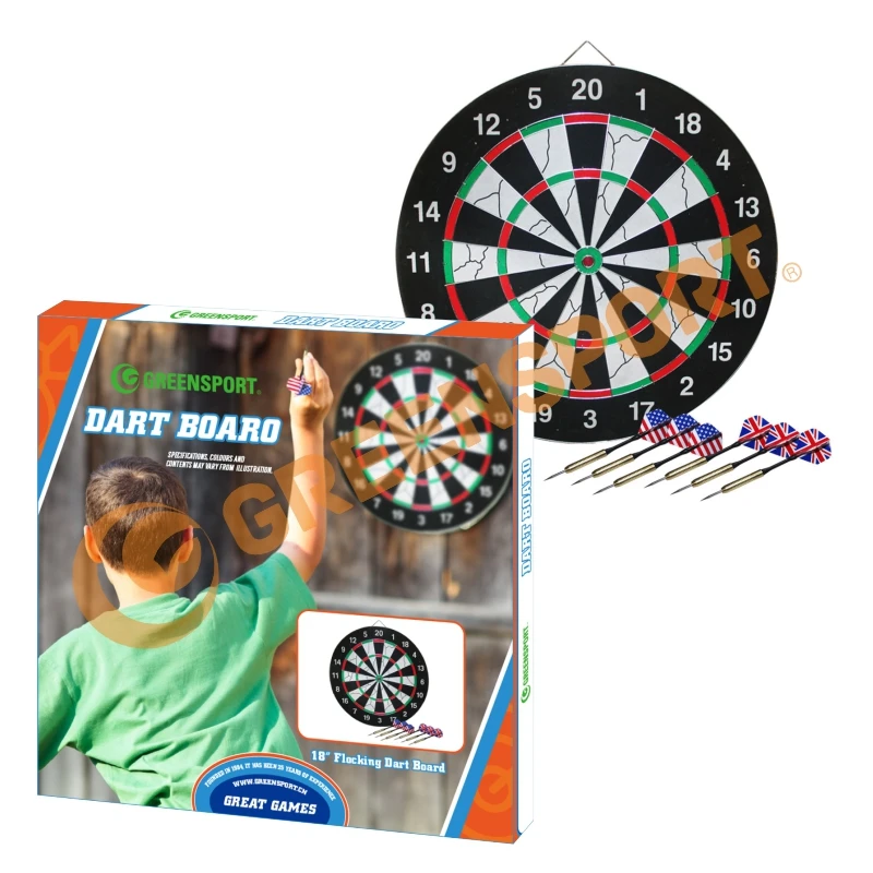 

Dart game different size FLOCKING dart board including darts, Multicolors