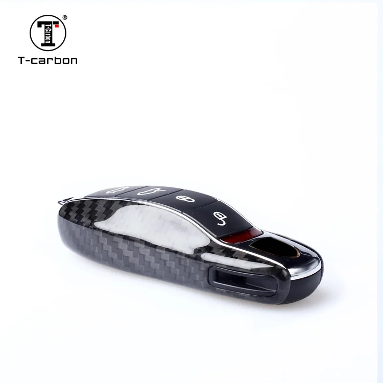 

T-carbon Carbon Fiber car key cover Key Case for porsche, Carbon fiber black