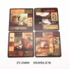 wholesale square vintage metal cork coasters