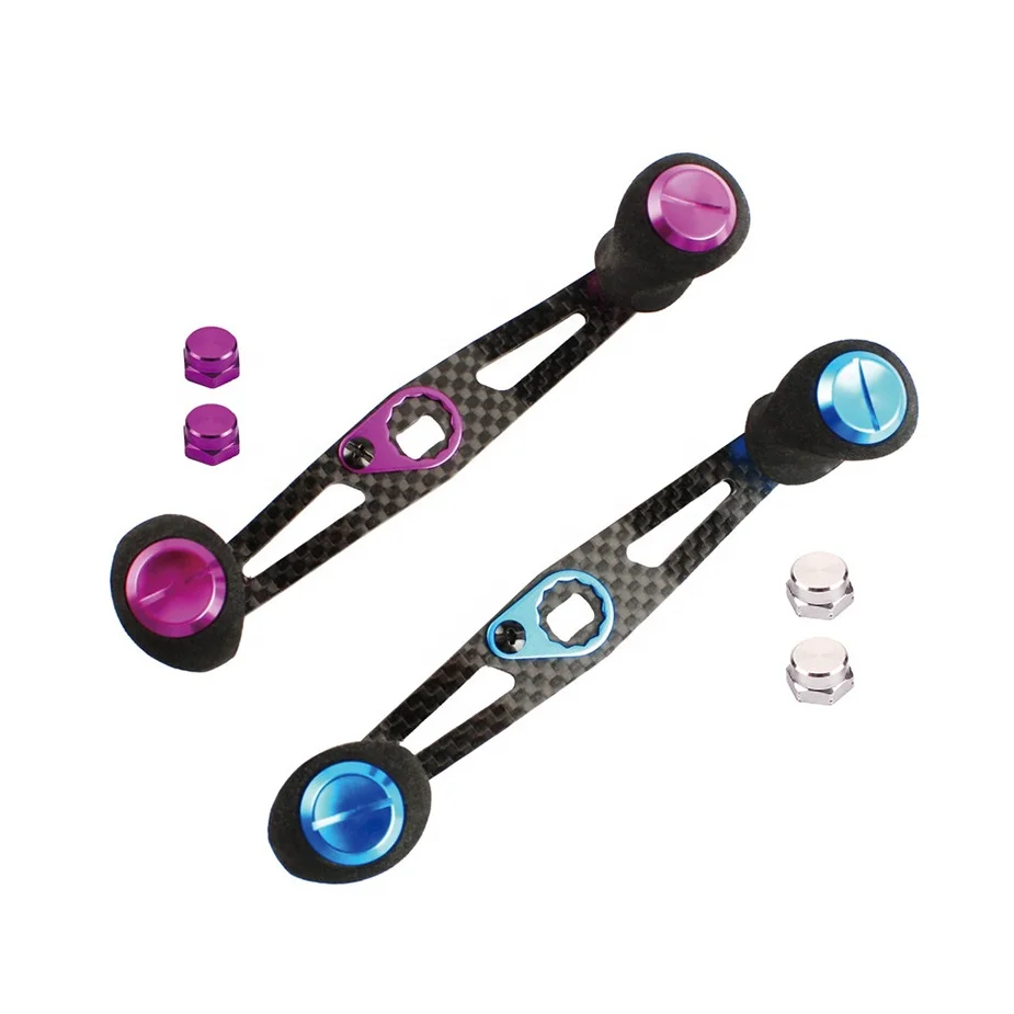 

TOMA 8*5MM 7*4MM DIY carbon fiber fishing reel handle EVA knob baitcasting reel fishing accessories handle screws, Red;lake blue;purple;green;blue;black