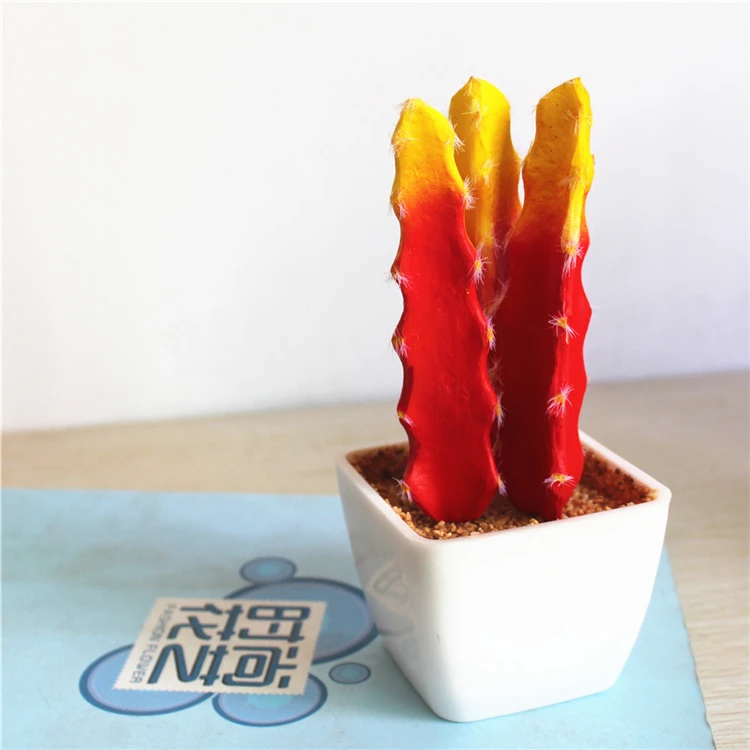 
Artificial Cactus Succulents potted with plastic material white base for Desk decoration house decoration 