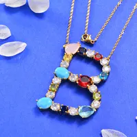 

BAOYAN Gold Plated Crystal A-Z Letter Name Alphabet Initial Necklace