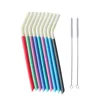 Wholesale Bpa Free Reusable Food Grade Drinking Silicone Straws with cleaning brush