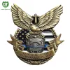 Soft enamel quality 3D metal challenge coin USA police souvenir coin with eagle wing