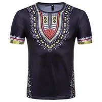 

New Folk Style Summer African Mens Clothing Printed Casual Shirts Men Dashiki T Shirt