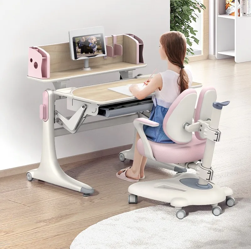 
L9 Modern reading table and chair furniture wood suitable for classroom student kids learning table 