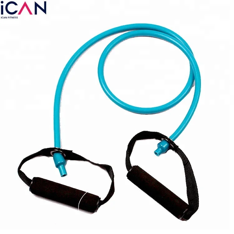 

Fitness Exercise Toning Tube Resistance Tube with Foam Handle, Blue or customized