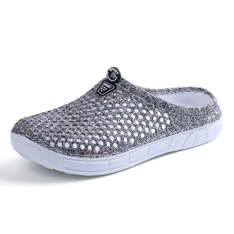 

women Shoes Flat Summer slippers net cloth slippers new nest hole beach shoes feet big yards anti skid lazy half slip