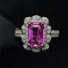 18k gold South Africa real diamond 2.41ct natural pink sapphire ring for women