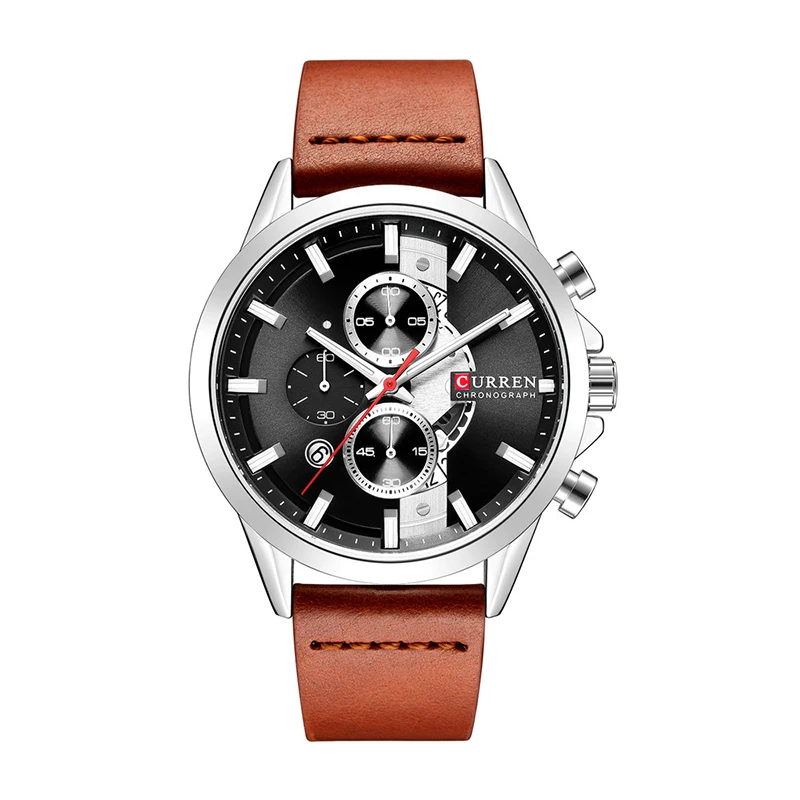 

Curren 8325 Men's Quartz Watches Leather Luxury Top Brand Chronograph Sports 2019 Top Selling Clock, 4 colors