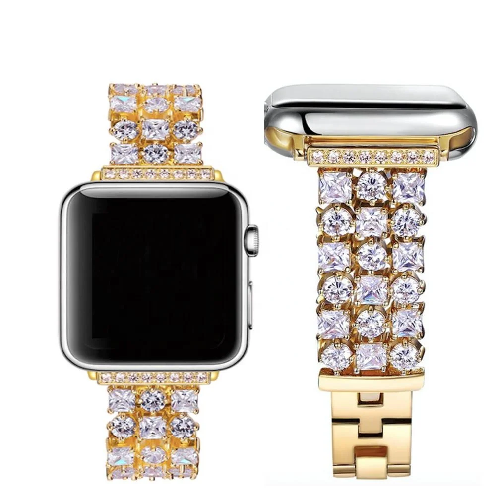 

Stainless Steel metal Bling-bling Diamond Link watch band Strap For Apple Watch, Black ,sliver ,gold ,rosegold