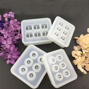 Handmade Diy craft accessory Crystal beads Square Round Jewelry Pendant Resin Casting Mold