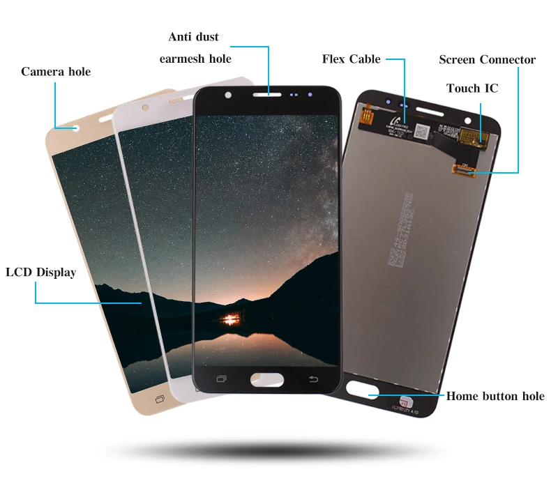 

Hot selling LCD screen for samsung J7 prime, double hole display
