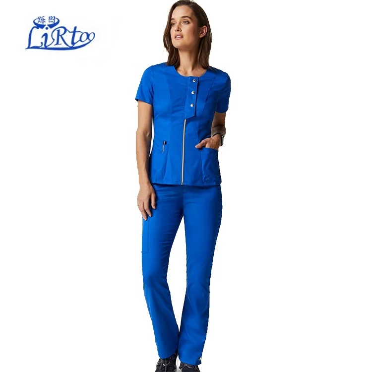 

Snap Front Top medical scrubs wholesale, Dark blue (or others)