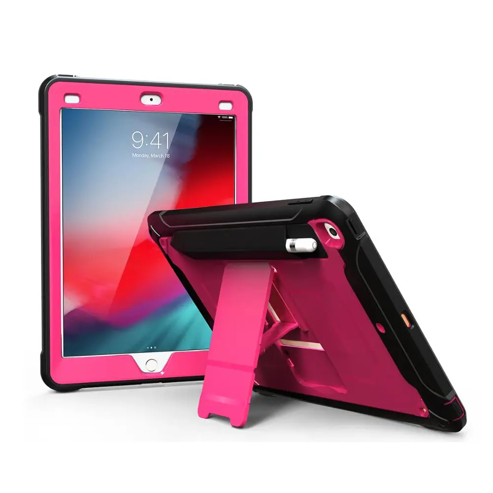 

2019 New design TPU military duty case for iPad 9.7 inch 2018 with pencil holder