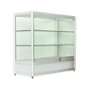 Customized lockable silver frame sliding glass door led lighting jewelry display/ led light jewelry display case