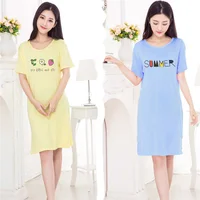 

New 13colors cute nighty Wholesale Chinese short Sleeve Women night Pajamas dress high quality nightgown