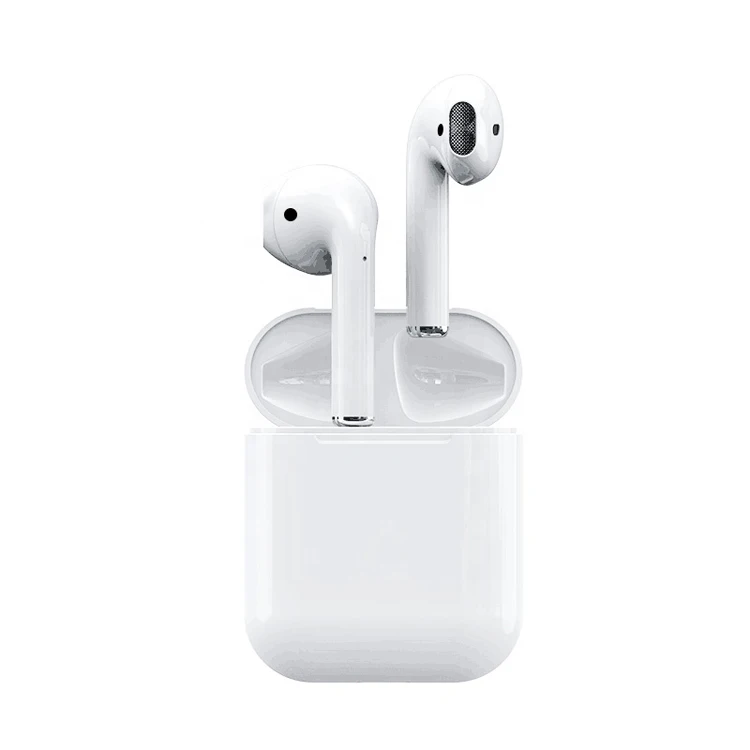 

2019 Amazon top seller I10 I12 TWS V5.0 sport Bluetooth earphones earbud i12 with Double earphone magnetic charging box, White