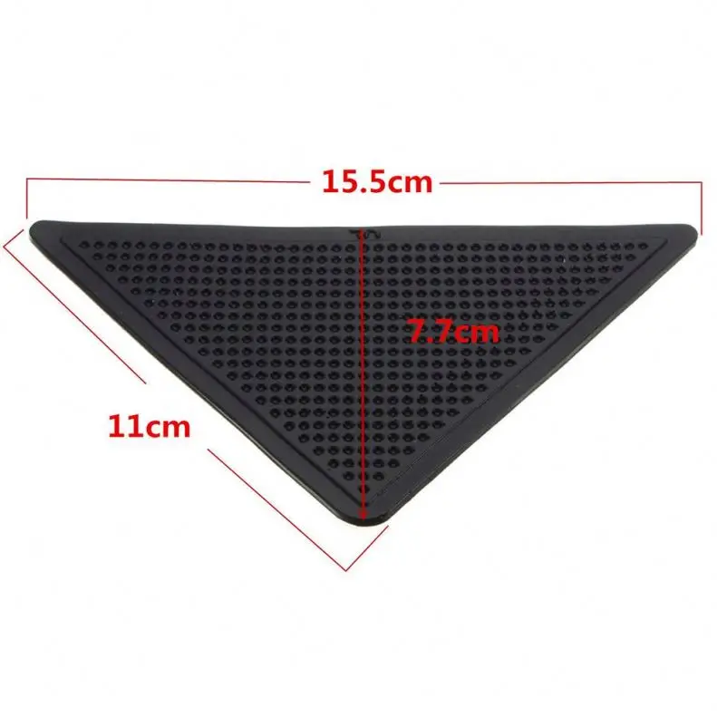 

4pcs/Set Reusable Washable Rug Carpet Mat Grippers Non Slip Silicone Grip For Home Bath Living Room, Black