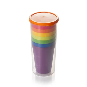 Image of Noooth Customized Sizes Rainbow Color Reusable Plastic Cups Set