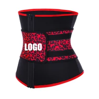 

New Design Custom Logo Leopard Print Compression Adjustable Belt Sauna Sweat Neoprene Waist Trainer Women