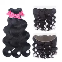 

Usexy Wholesale Brazilian Hair Bundles Body Wave Human Hair Weave Bundles With Swiss Lace Frontal