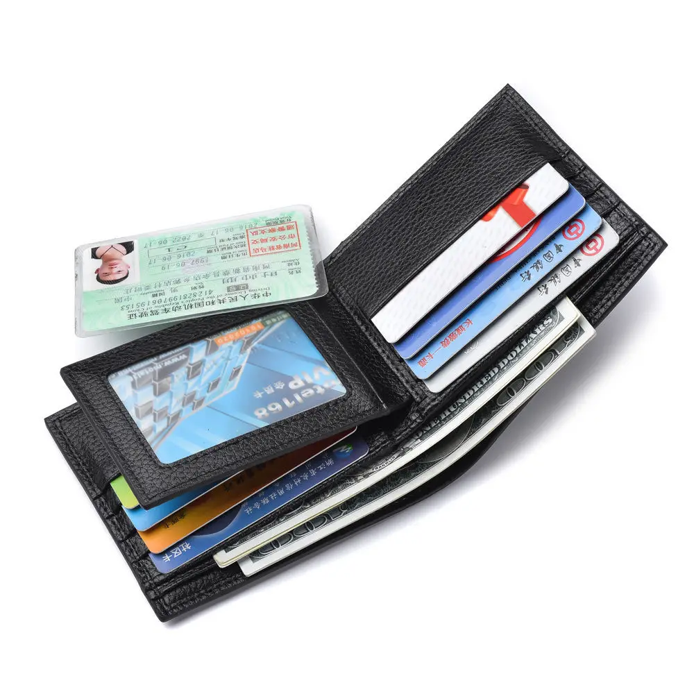 

YS-W017 Wholesale vintage pu leather short slim bifold money bag card holder wallet