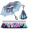 Hot sale Auto Double Canopy C Handle Inverted Umbrella ,49"Arc