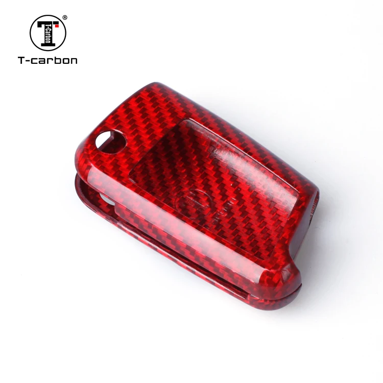 

T-carbon Hot sale vw golf 7 remote control car key case cover, Red