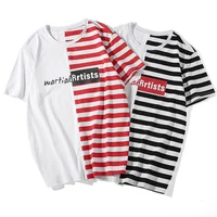 

Stripe Male Printing Literature Art Street Net Red Short Sleeves custom men sweater t shirts