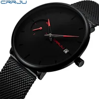 

CRRJU Men Watch Waterproof Date Calendar Analogue Wristwatches Mens Business Casual Quartz Watch