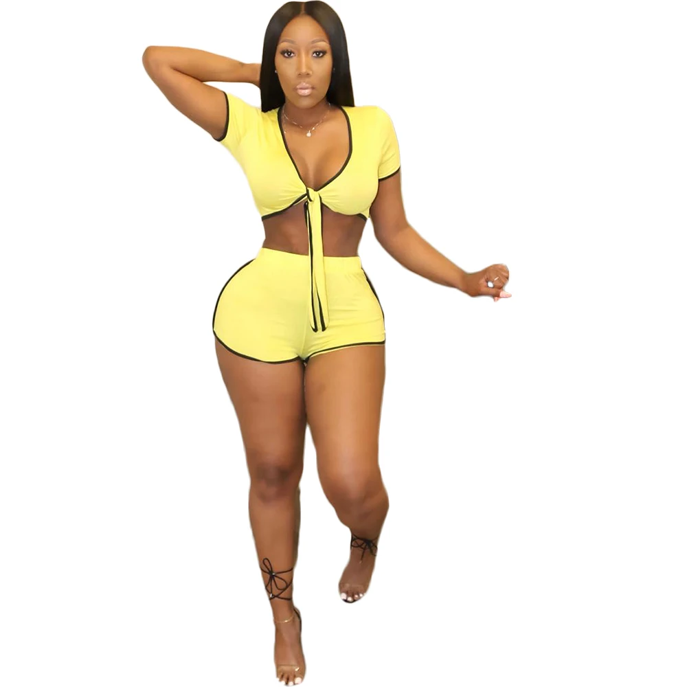 

Factory Manufacturer The Latest Fashion Casual Crop Top Short Set