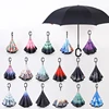 Wholesale Custom C Handle Automatic Car Outdoor Double Layer Reverse Inverted Umbrella