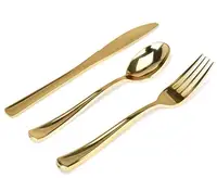 

New products 25PCS disposable cutlery Gold Cutlery set