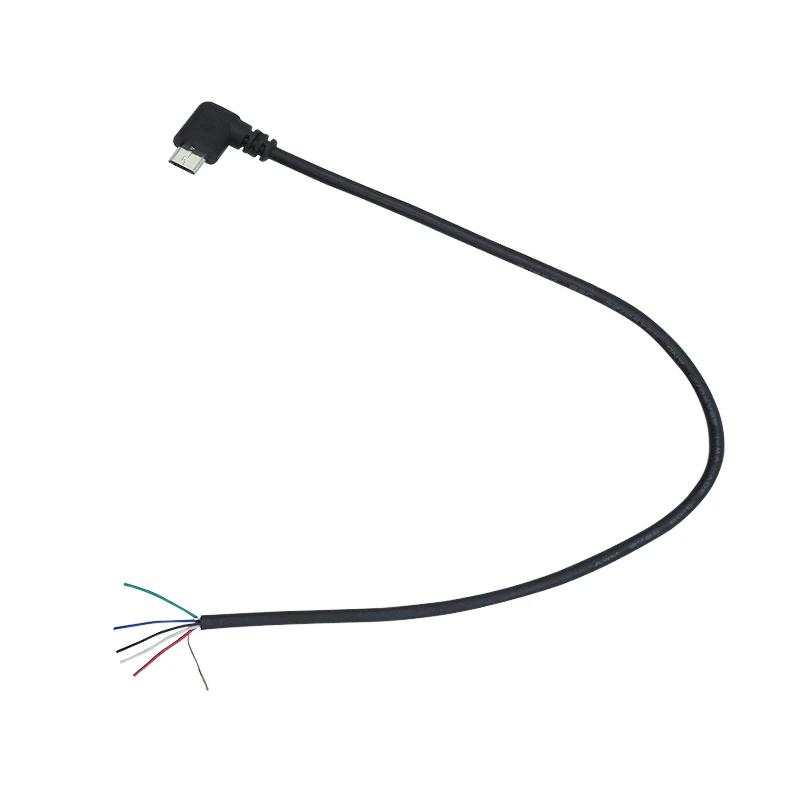 

2016 best selling right lift angle micro usb cable to open wire China manufacturer, Black