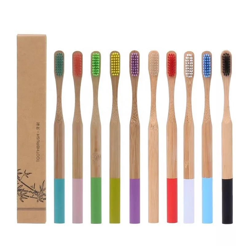 

2019 bamboo charcoal toothbrush 100% organic bamboo toothbrush BPA free
