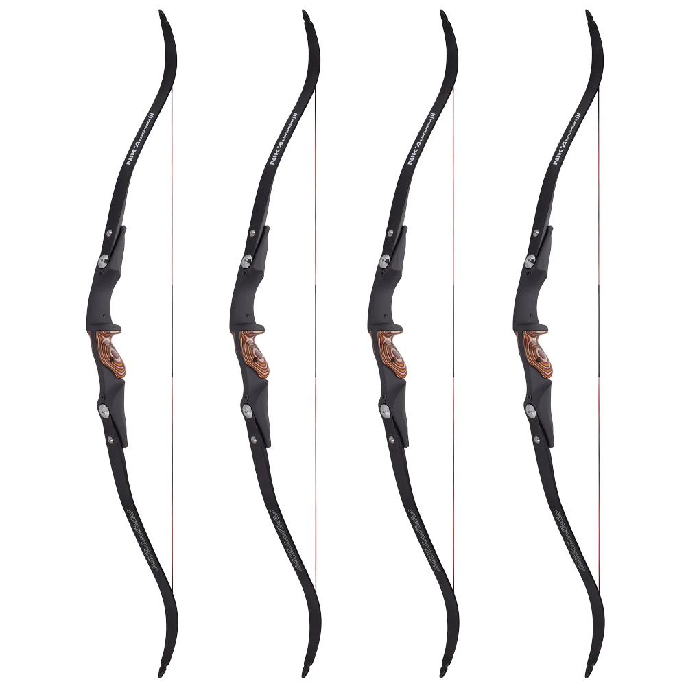 

High Quality Recurve Bow 17" Riser ILF 40 45 50LBS Archery Bow Take Down Bows Hunting Shooting, Black