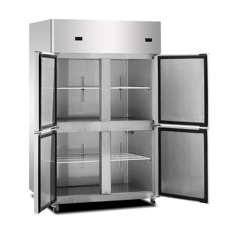 
Commercial vegetable Refrigerator 4 Doors Stainless Steel freezer for seafood & meat 