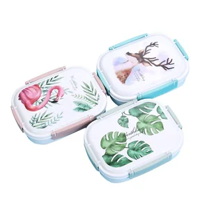 Image of Japanese Color Pattern Bento Box 304 Stainless Steel Lunch Box With Compartments For Kids Bento Box Food Storage Container