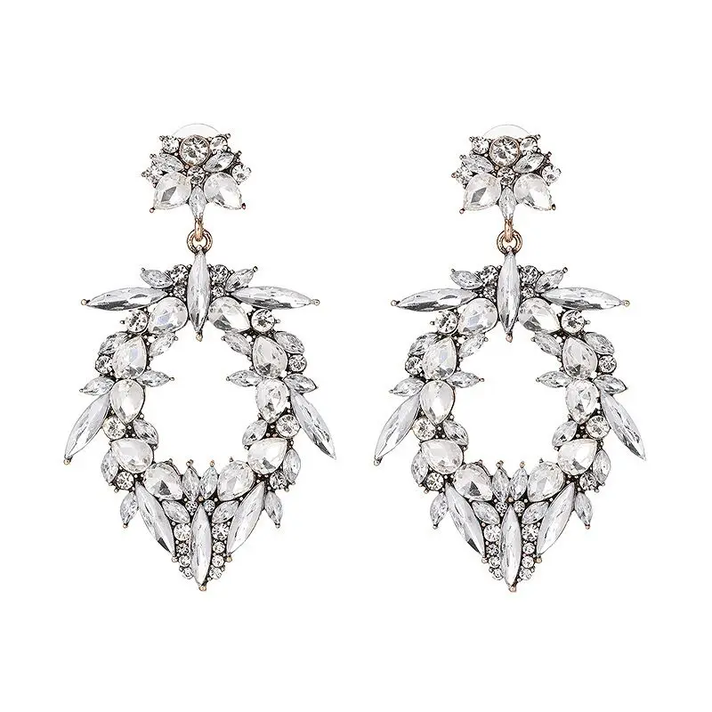 

New Arrival Alloy Earrings Rhinestone Crystal Earrings, Unique crystal Wedding Earrings, Picture shows