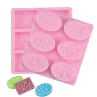 

Amazon Top Seller SILIKOLOVE Silicone Soap Mold, 2pcs 6-Cavity Square and Oval Baking Molds for Making Soaps, Ice Cubes, Jelly