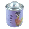Factory sell 3oz round tea caddy tin box can with hat lid