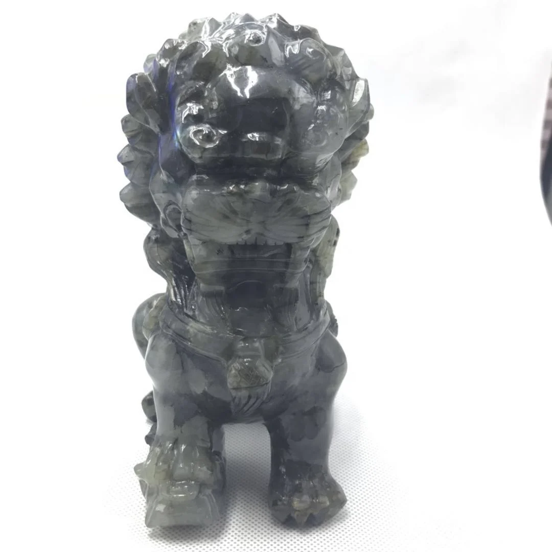 

decorate house fengshui Crystal gifts lion labradorite caving free form, Rainbow