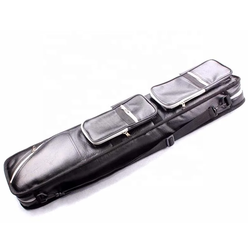 

High Capacity 12 Holes Soft PU Leather 1/2 Billiard Pool Cue Case Black Billiards Accessories 85cm Length