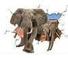 elephants walking out the wall 3D wall paper murals for home decor