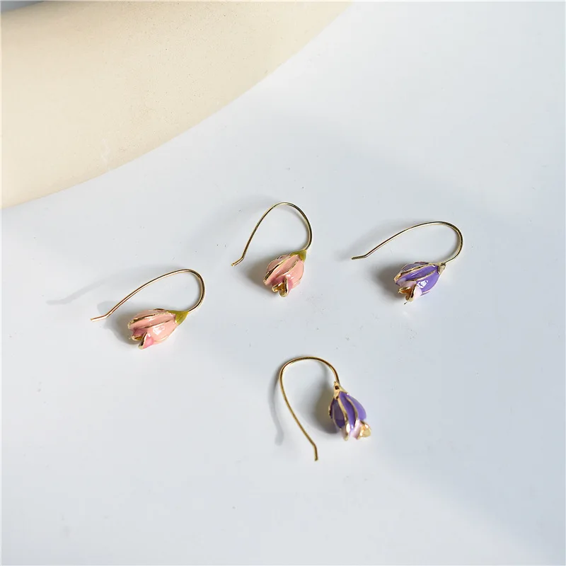 

Tulip Flower Petal Female Drop Earrings for Women Luxury Earrings Jewelry, Picture