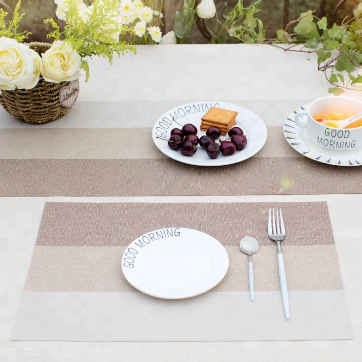 

Hot Selling Home and Kitchen Washable Durable Linen Rectangle Placemats For Dining Table Mat, Picture